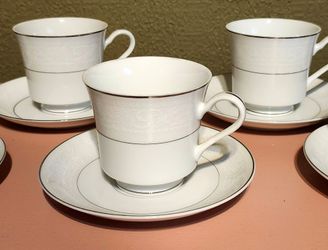 American Limoges Salem Heritage Collection, 9 Cups and Saucers