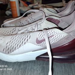 Women's Size 8.5 - Nike Air Max 270 Sail Gym Red 