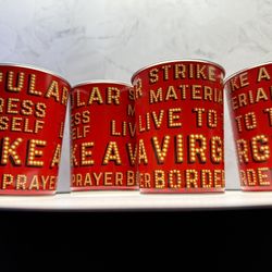 Set of (5) Madonna concert tin souvenir cups Excellent Condition.