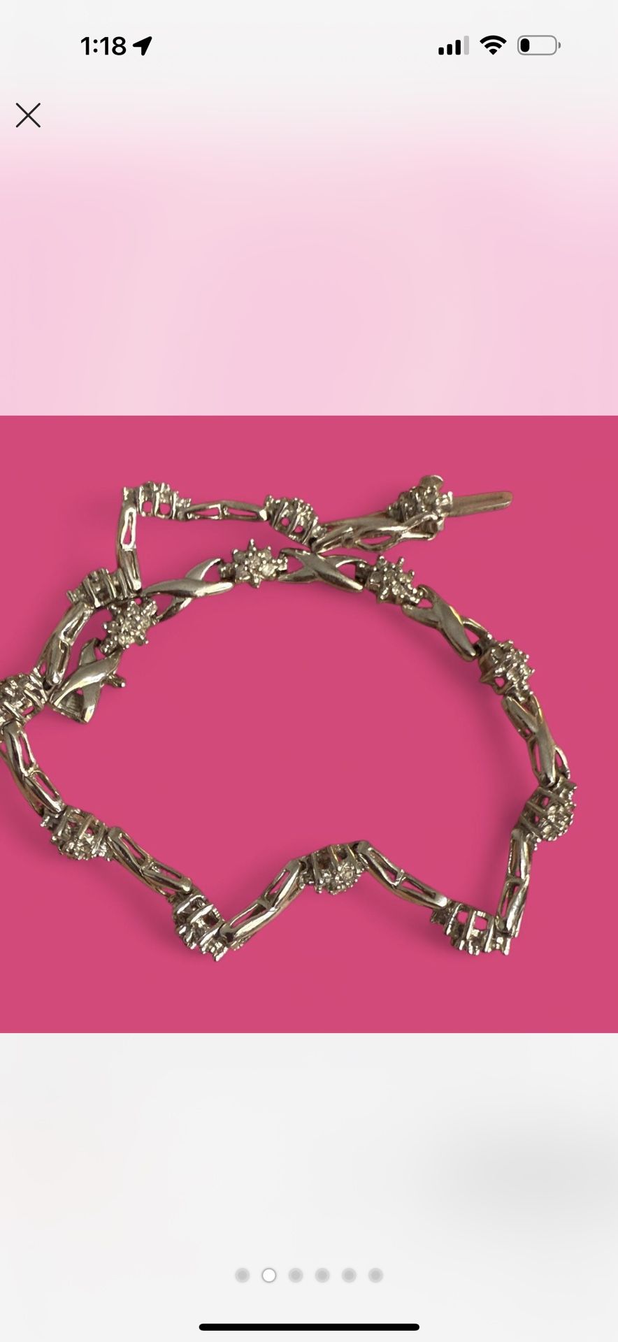 10kt pure gold tennis bracelet with real diamonds for sale
