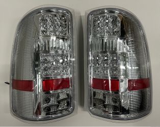 07-14 GMC Sierra Taillights; Chrome Housing With LED Padding