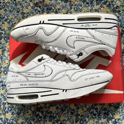 Nike Air Max 1 Tinker Schematic Sneaker Size 9