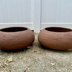 ULTRA RARE Pair of STAN BITTERS Hans Sumpf Ceramic HOSE POTS MCM Artisan Rimless Raw Design