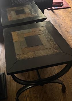 Slate Tile Top Coffee Table Set