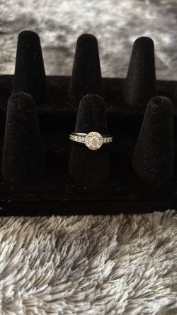 14k white gold diamond ring 1cttw size 6