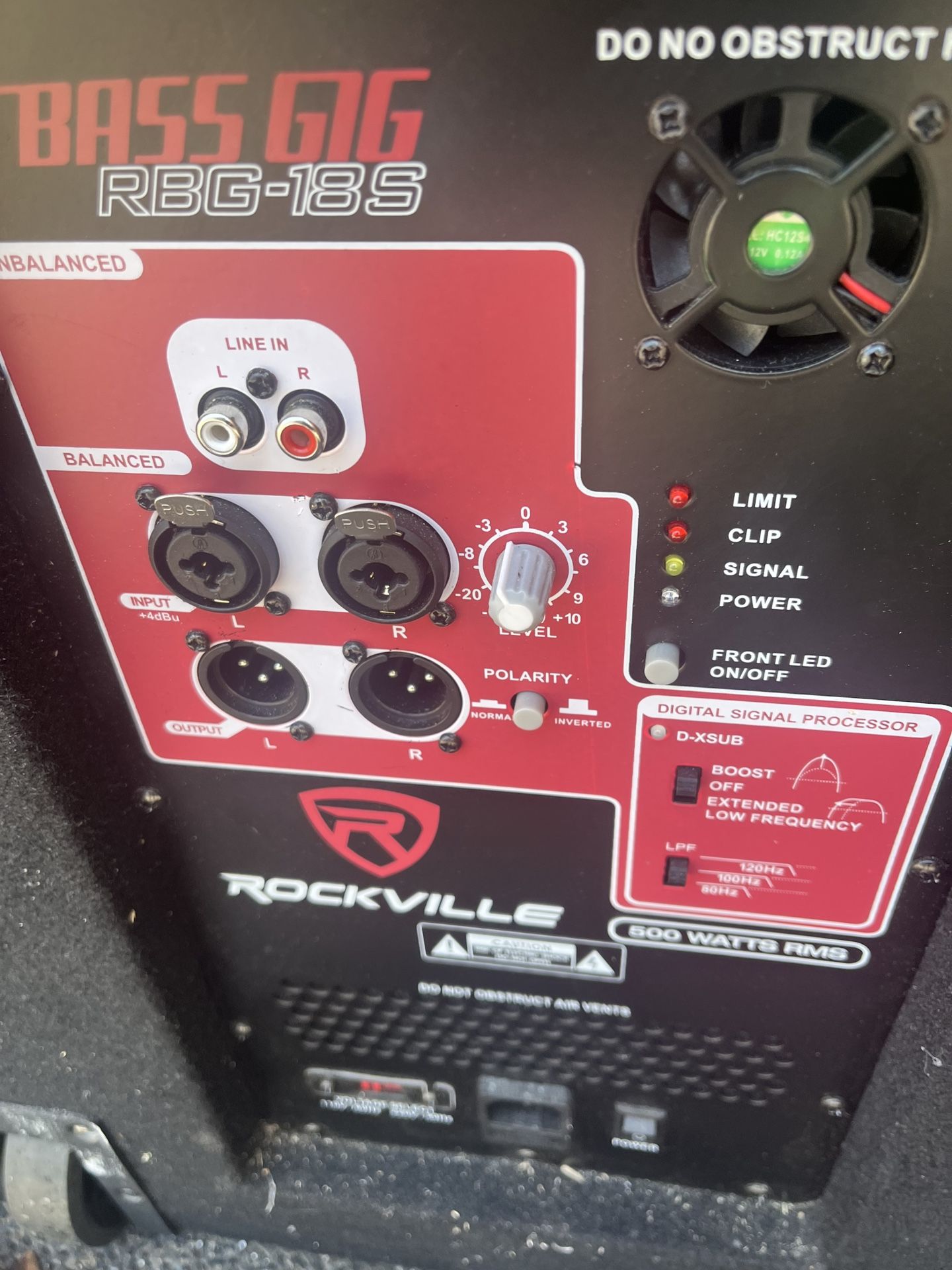 ROCKVILLE BASS GIG SUBWOOFER