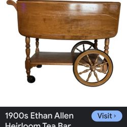 VINTAGE ETHAN ALLEN TEA CART $225