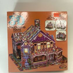 Vintage Ceaco 3D Gingerbread House Jigsaw Puzzle Two-sided 564pc Cork Board New