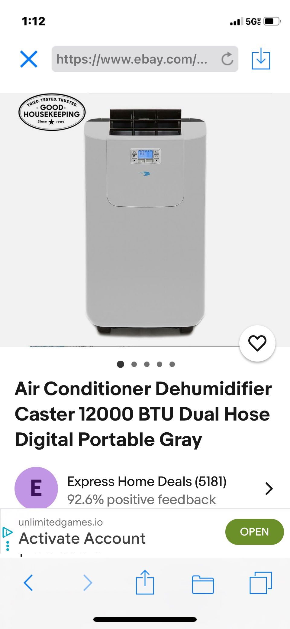 Air Conditioner Dehumidifier Caster 12000 BTU And
