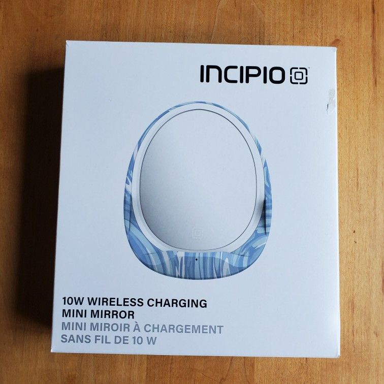 Incipio 10W Wireless Charging Deck Lighted Mini Mirror, NEW IN BOX