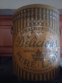 Maple Leaf Pure Lard Vintage Advertising Tin (c.1940s)