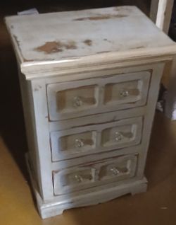 Shabby chic Rustic wood nightstand