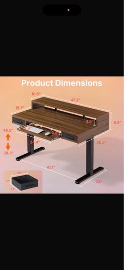 48″ x 26″ Electric Standing Desk with 2 Drawers &24.4″ Large Keyboard Tray ( I have a lot of desk sizes and color 😃)