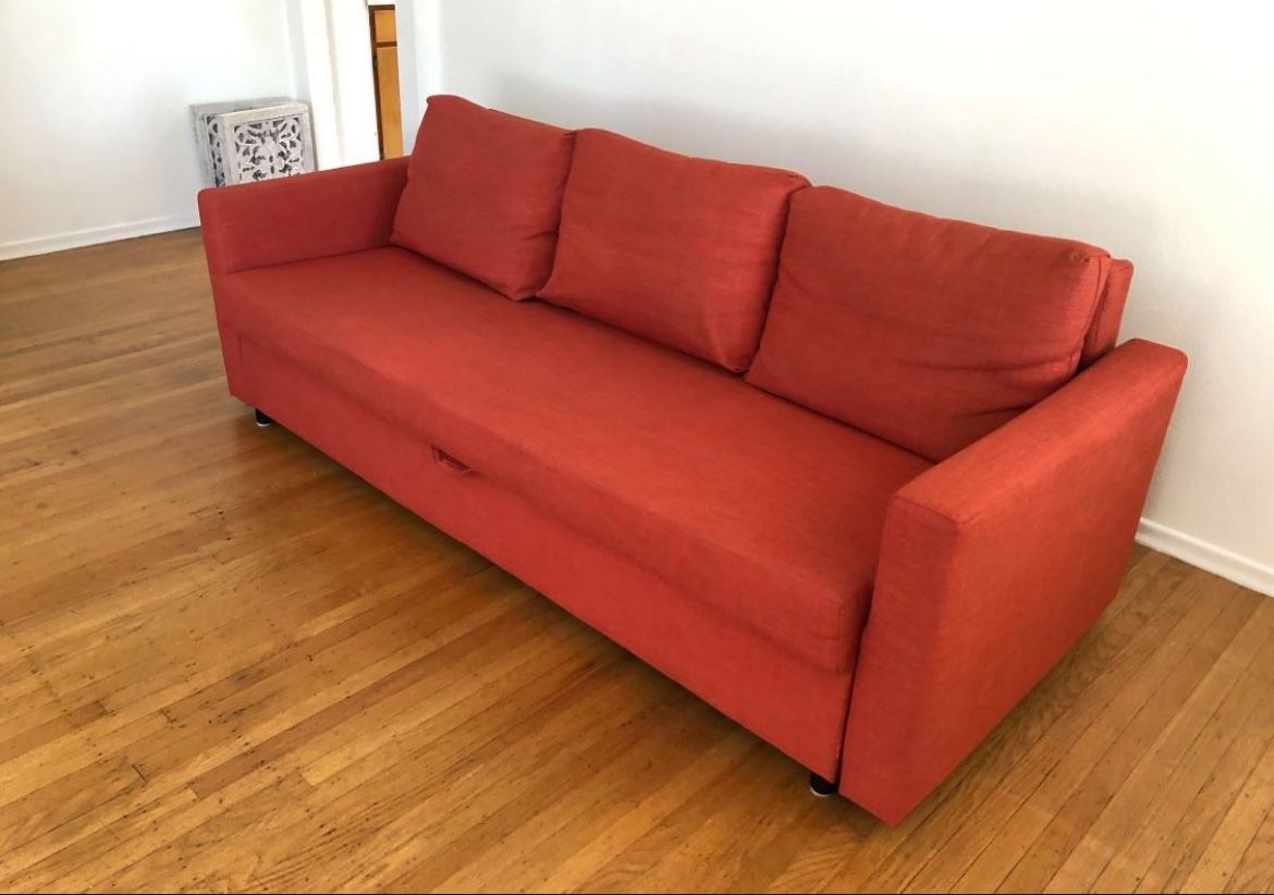 Red IKEA Friheten Sleeper Sofa 