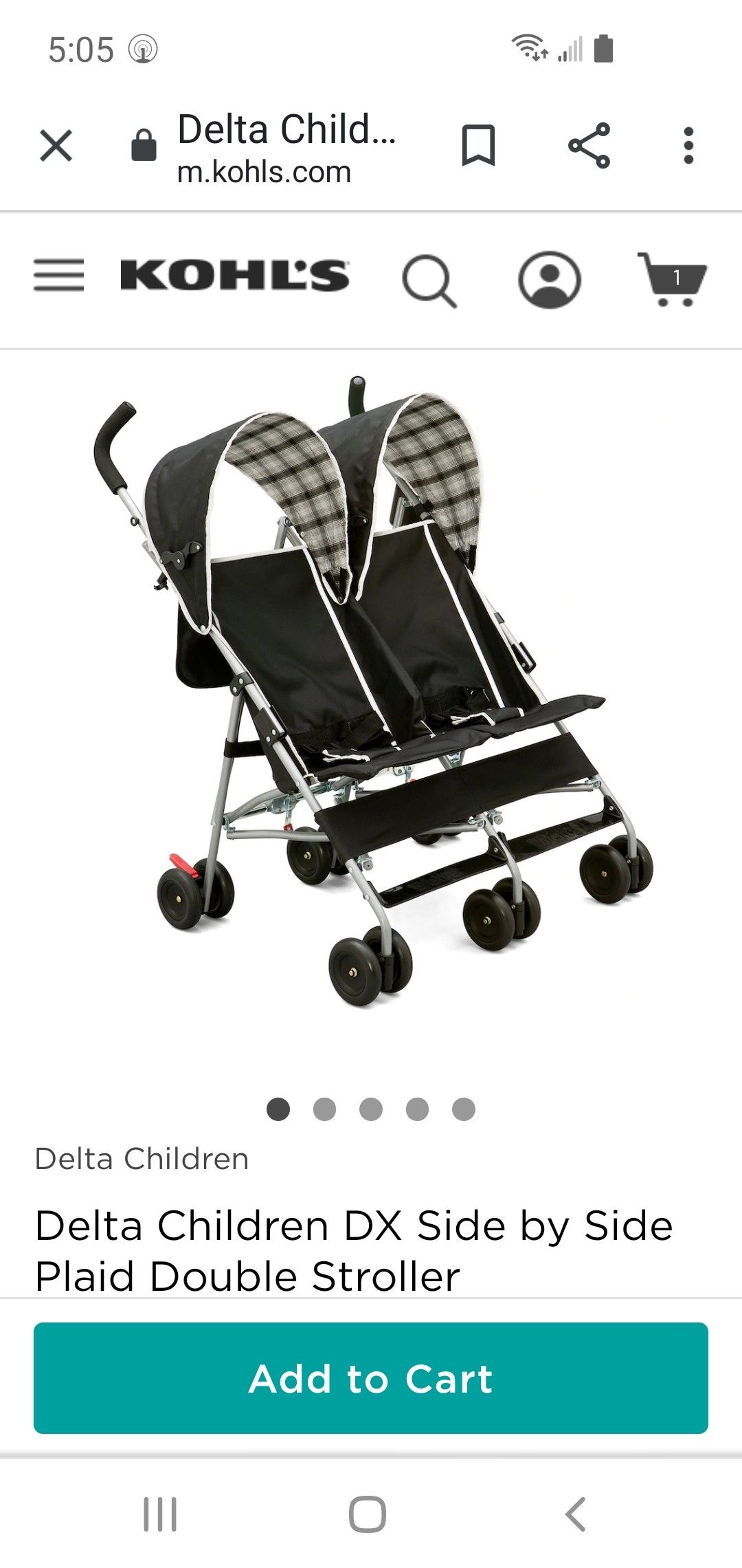 Delta double stroller