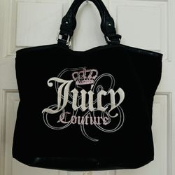 Juicy Couture Classic Duffel Big Black Bag 