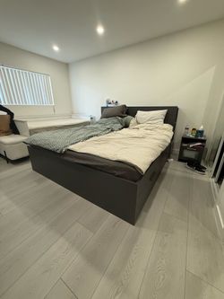 IKEA Storage Bed Frame with Matching Nightstand – Mattress Not Included