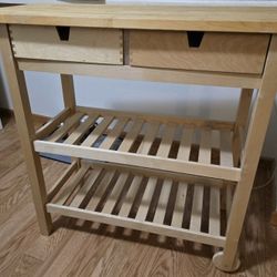 Ikea Forhoja Kitchen Cart, Birch