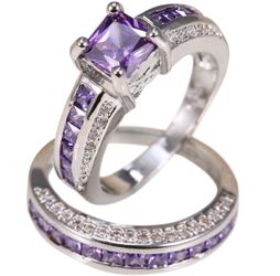 New 18 k white gold wedding ring set engagement ring