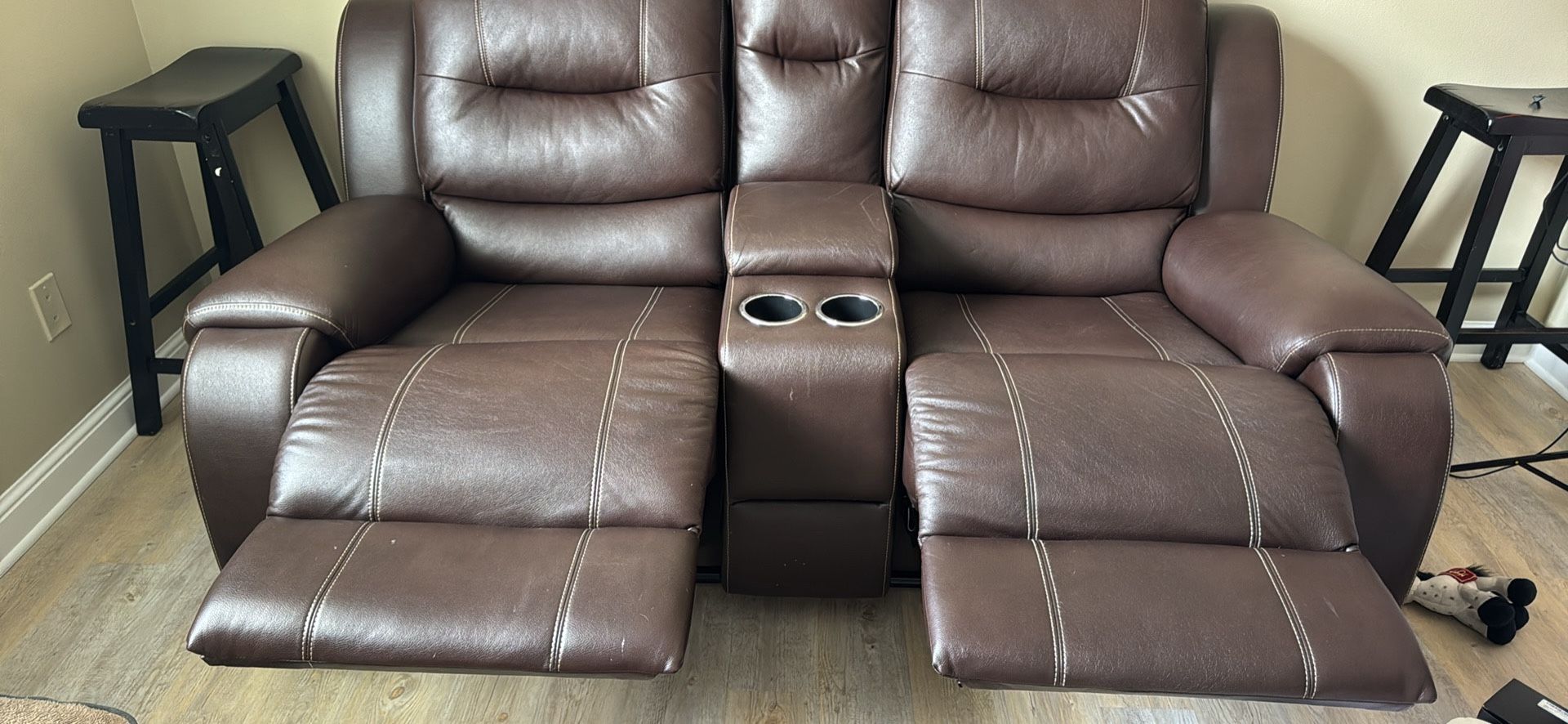 Leather sofa loveseat