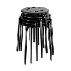 Portable 5 x Plastic Stack Stools Backless Classroom Seating