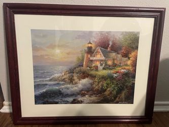 Nicky Boehme Print: Framed Lighthouse Cottage Print