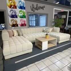 Lipa Velvet Double Chaise "U" Shape Section