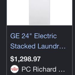 GE 24” ELECTRIC STACK WASHER & DRYER