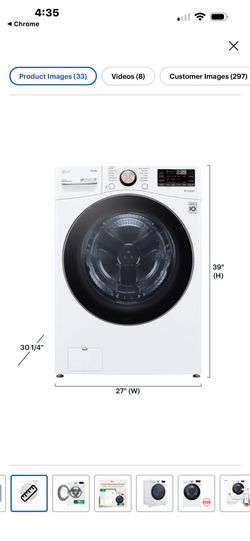LG -4.5 CU.Ft electric Smart Front washer