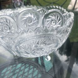 Antique  Press Glass  Foot  8 inch  Bowl  NO CHIPS  Or NICKS 