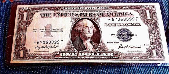 1935 STAR °BILL ( NO IN GOD WE TRUST)