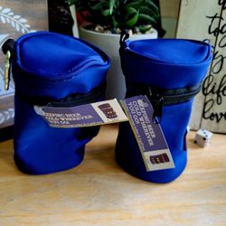 Blue Beverage Koozie Clip On Golf Bag 