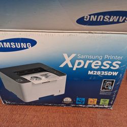 Samsung Xpress M2835DW printer, a wireless monochrome laser printer