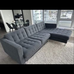 *Free Delivery* Gray Ikea Sectional Couch Sofa