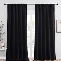 NICETOWN Black Out Window Curtains ent (2 Panels, 52 inches Wide by 95 inches Long)