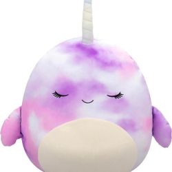 Squishmallows Original 20-Inch Nabila Purple Tie-Dye Narwhal