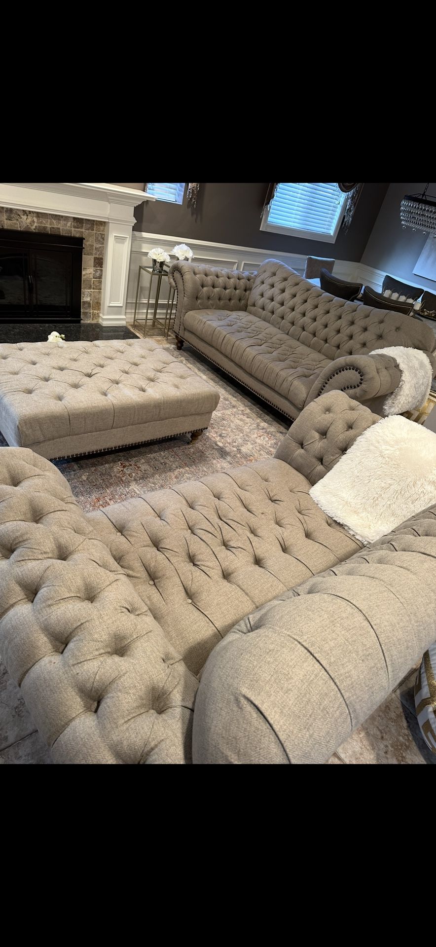 Sofa, Loveseat And Ottoman Set