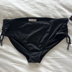 NEW w Tags: Swimsuit Bikini Ruched Side Tie Swim Bottoms Tummy Control - Size XL