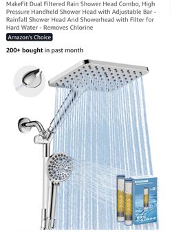 New Makefit Dual Filtered Rain Shower Head Combo