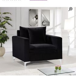 Shumpert Black Velvet Armchair By Willa Arlo Interiors