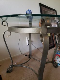 (2) 30 Inch Glass Table