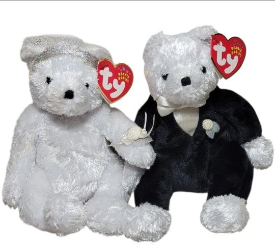 Ty Beanie Babies Bride And Groom Plush Stuffed Animal Collectibles