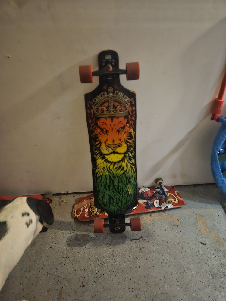 Santa Cruz 'Lion God Rasta' long board