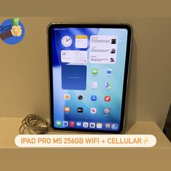 iPad Pro M5 Chip Wi-Fi + Cellular 256GB - Unlocked w/ Case & Charging Cable 🔥📱