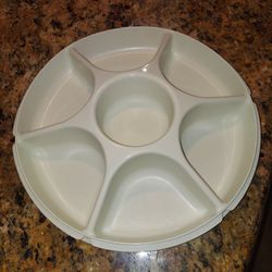  Vintage Tupperware divided serving tray