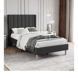 Upholstered Twin Bed With Headboard (Qty 2)