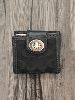 Coach black turnlock wallet