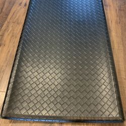 20 By 36 Inches Thick Cushioned Anti Fatigue Mat, Beveled Edges, Weaved Pattern, Non Slip Textured Rubber Backing, Dark Brown, Easy Clean Surface