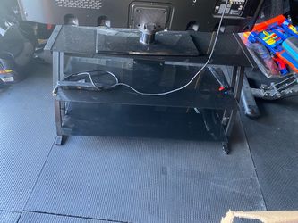 Black Glass 3-Tier TV Stand