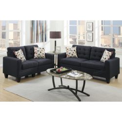 Black Sofa And Love Seat Set 